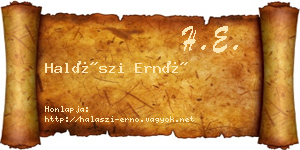 Halászi Ernő névjegykártya