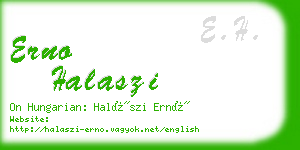 erno halaszi business card